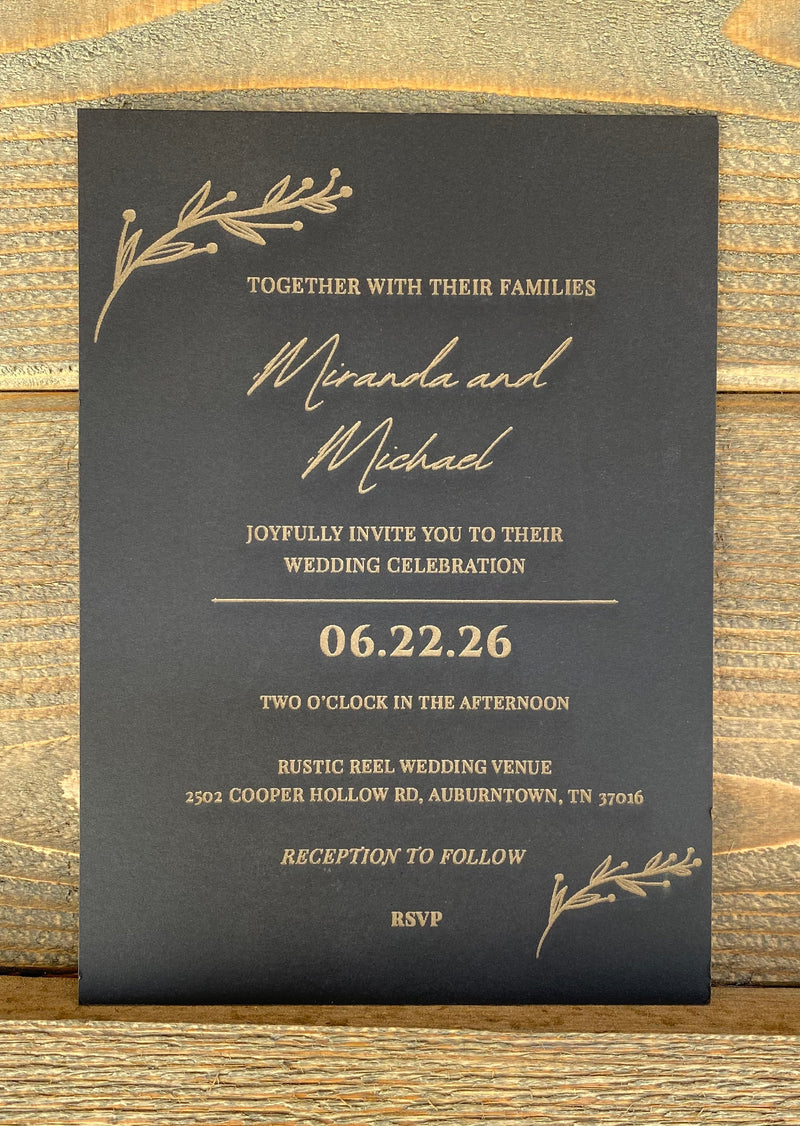 Engraved Wedding Invitation Sets