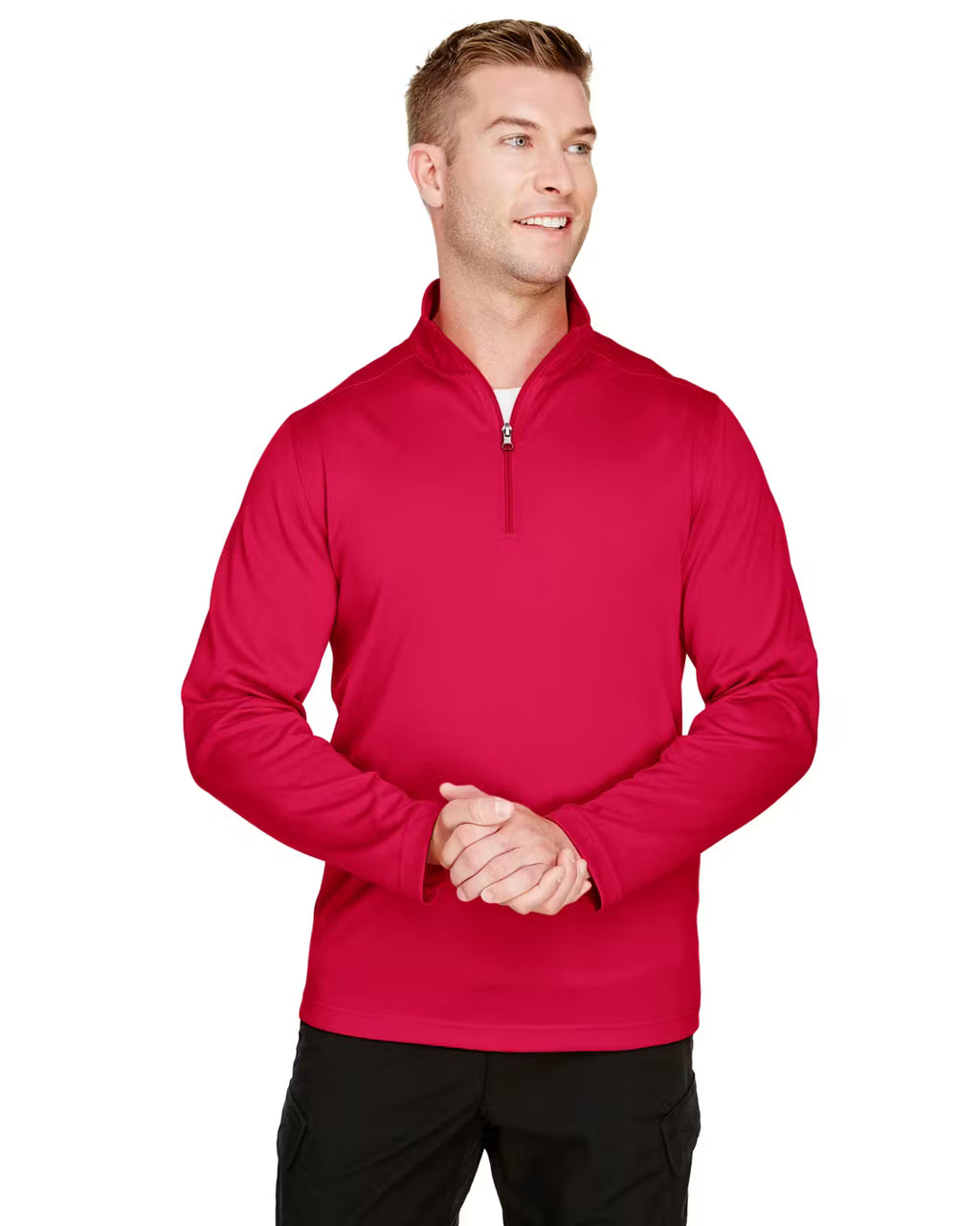 Harriton M748 - Men's Advantage Snag Protection Plus IL Quarter-Zip - Custom Logo - 4" LEFT CHEST PRINT