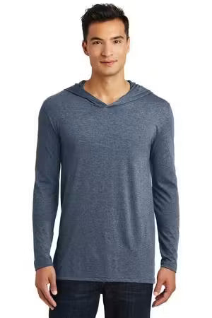 District DM139 - Unisex Perfect Tri Long Sleeve Hoodie - Custom Logo - 4" Left Chest Print (Copy)