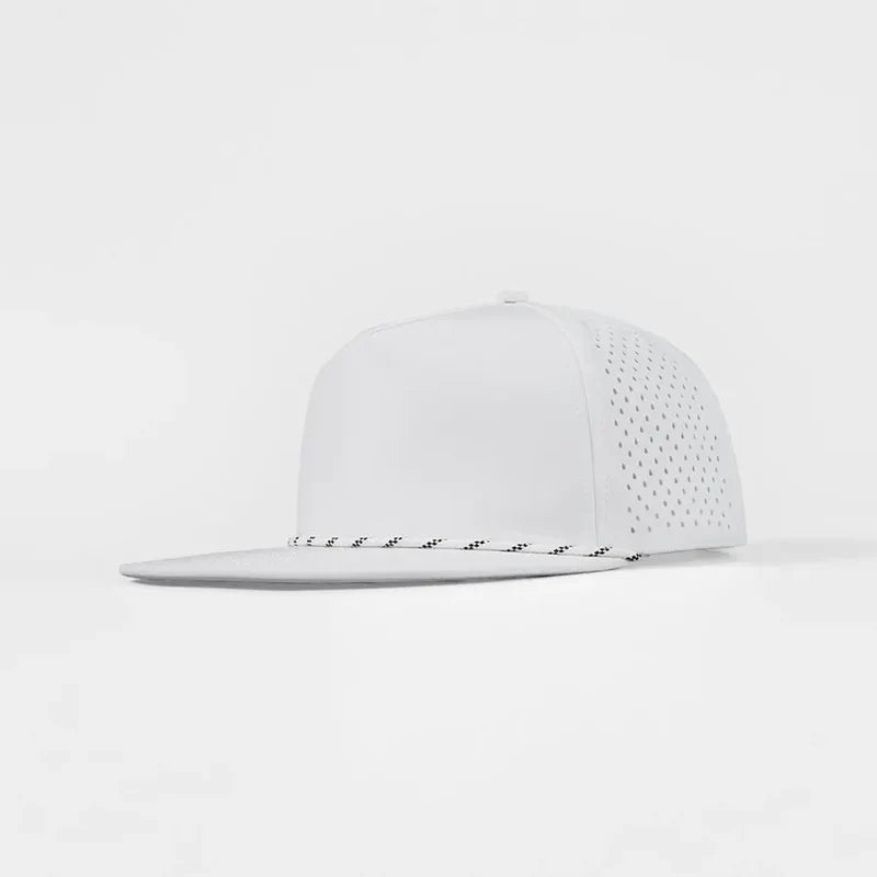 Foremost 5015P Perf 5-Panel Umpqua Rope Hat – White K126-60 - Customized with Your Logo