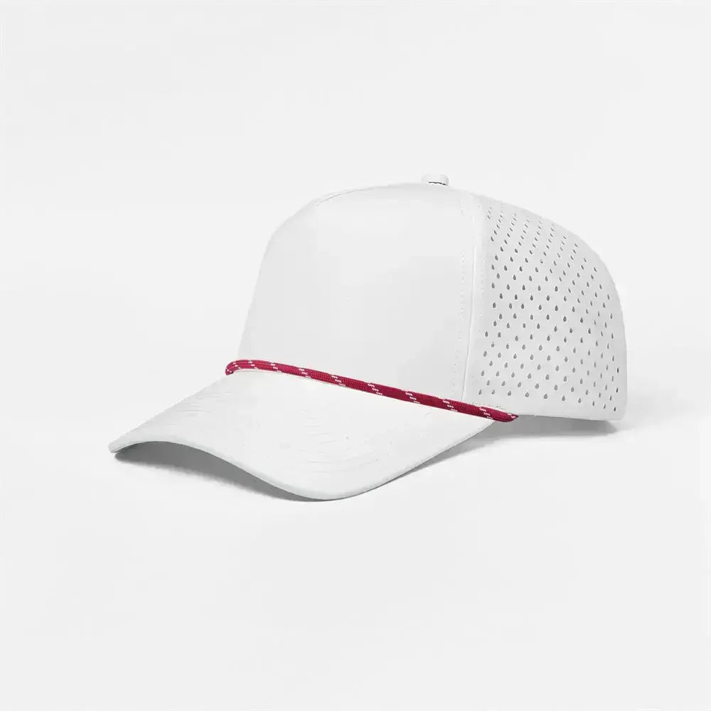 Foremost 6526P - 5 Panel Laser Performance Rope Hat – White K103-38 - Customized with Your Logo