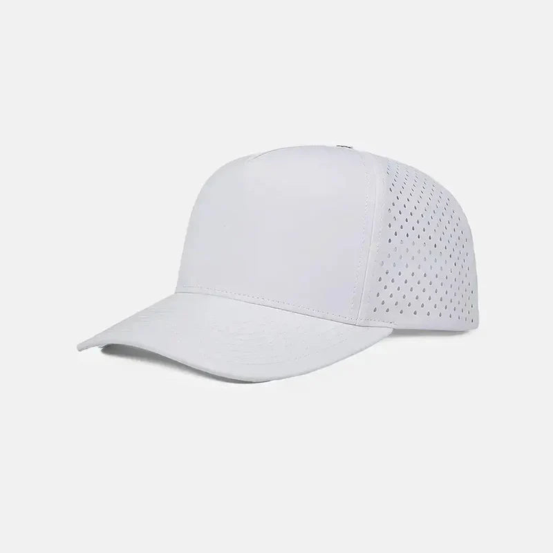 Foremost 6526 - 5 Panel Laser Performance Hat – White - Customized with Your Logo
