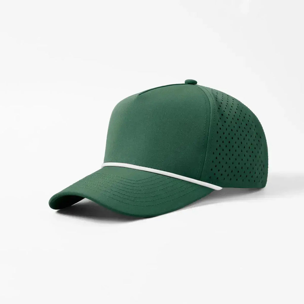 Foremost 6526P - 5 Panel Laser Performance Rope Hat – D.Green K106-22 - Customized with Your Logo