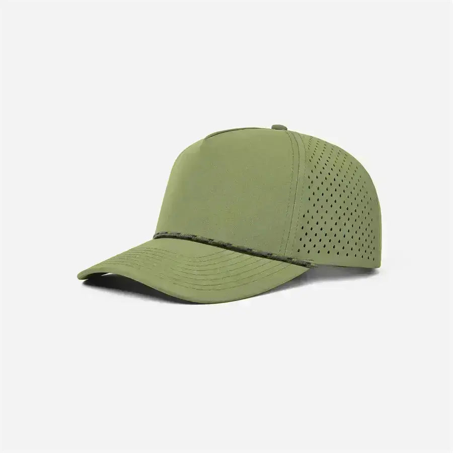 Foremost 6526P - 5 Panel Laser Performance Rope Hat – L.Army Green K126-10 - Customized with Your Logo