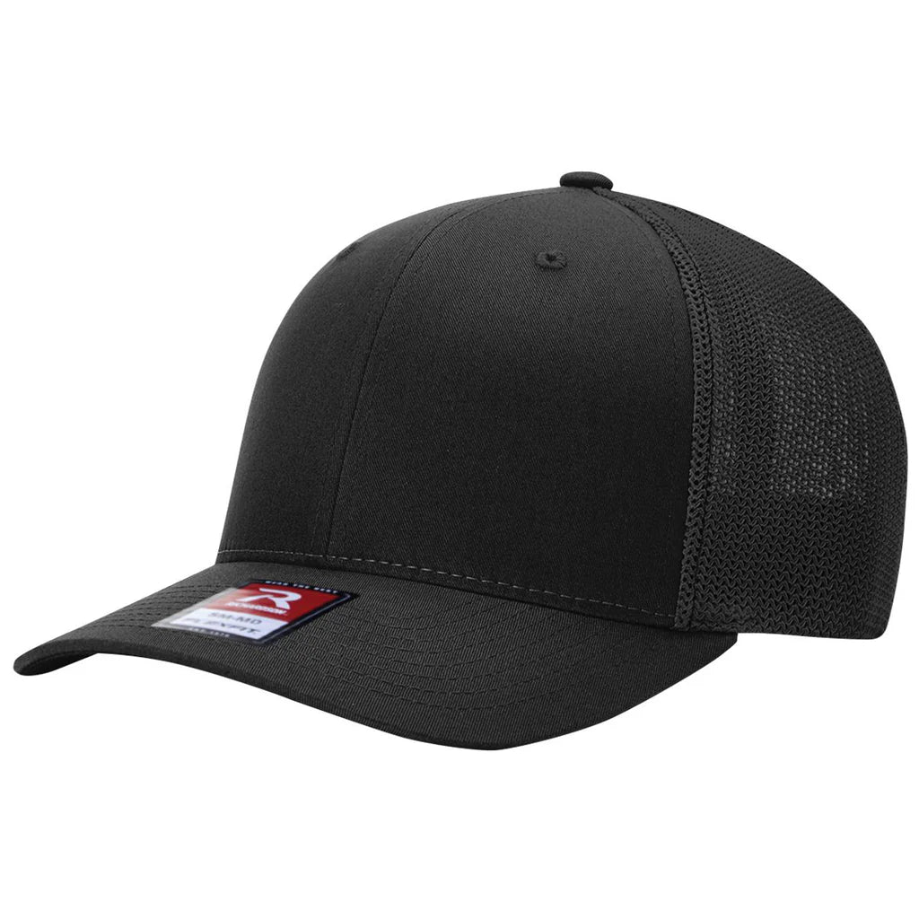 Richardson 110 R-Flex Trucker Cap (Flex Fitted) – Black - Customized with Your Logo