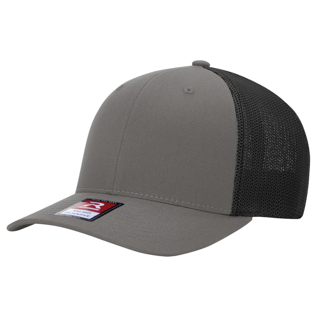 Richardson 110 R-Flex Trucker Cap (Flex Fitted) – Charcoal/Neon Blue - Customized with Your Logo