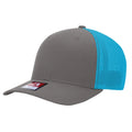Richardson 110 R-Flex Trucker Cap (Flex Fitted) – Charcoal/Neon Blue - Customized with Your Logo