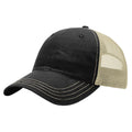 Richardson 111 Garment Washed Trucker Hat –  Black/Khaki - Customized with Your Logo