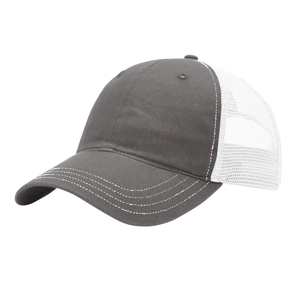 Richardson 111 Garment Washed Trucker Hat – Charcoal/White - Customized with Your Logo