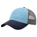 Richardson 111 Garment Washed Trucker Hat – Columbia Blue/Charcoal/Navy  - Customized with Your Logo