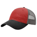 Richardson 111 Garment Washed Trucker Hat – Red/Charcoal/Black - Customized with Your Logo