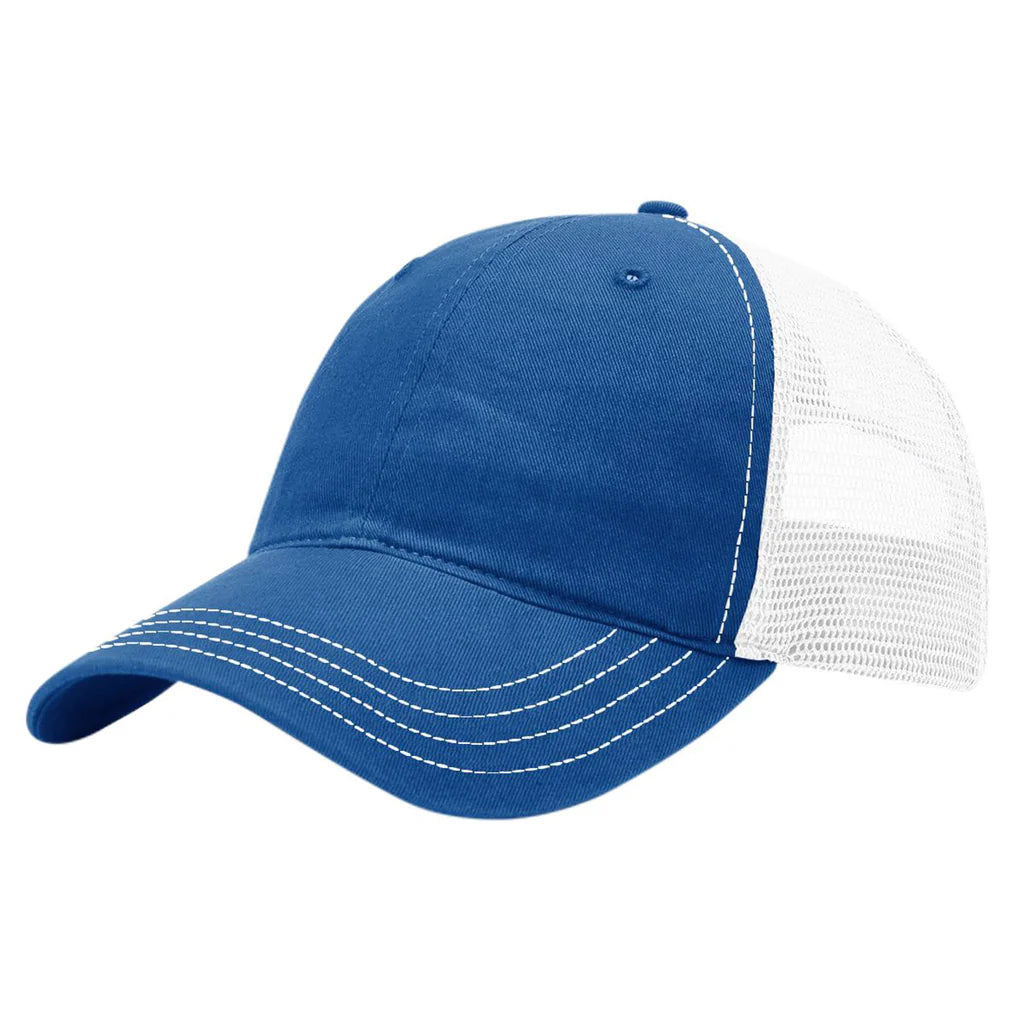 Richardson 111 Garment Washed Trucker Hat – Royal/White - Customized with Your Logo