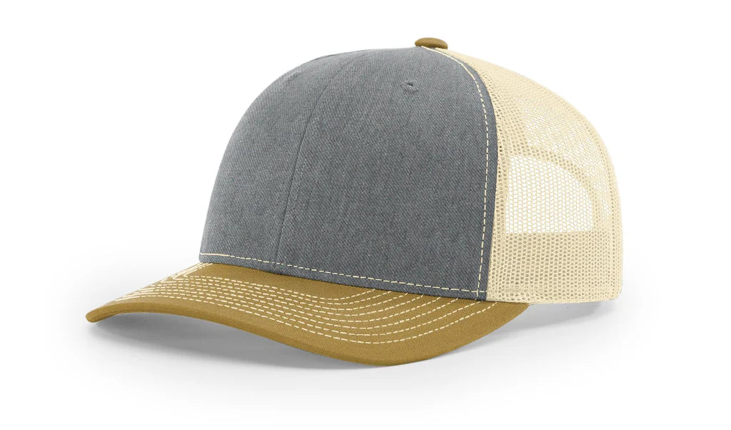 Richardson 112 Classic 6-Panel Trucker Hat – Heather/Birch/Amber Gold - Customized with Your Logo