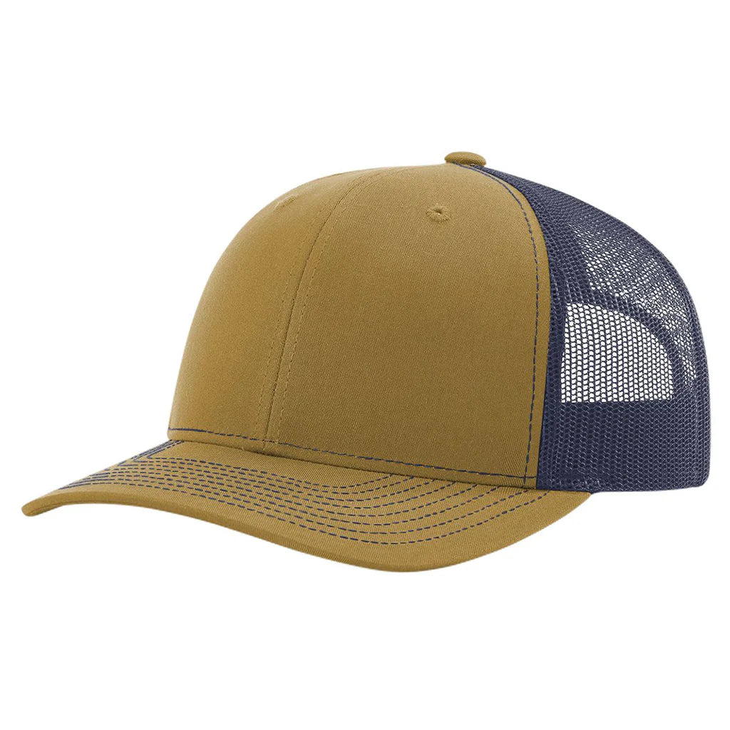 Richardson 112 Classic 6-Panel Trucker Hat – Biscuit/True Blue - Customized with Your Logo