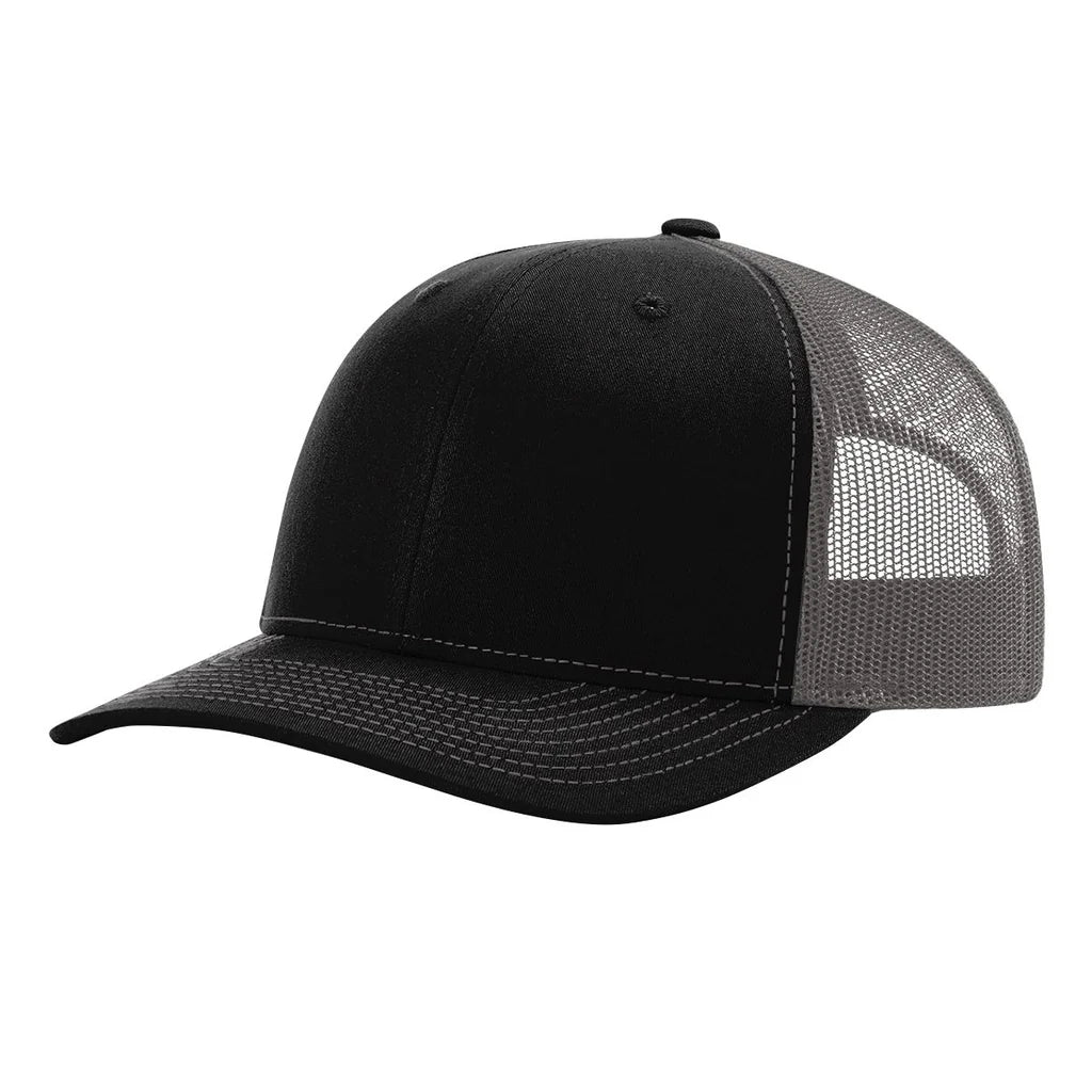 Richardson 112 Classic 6-Panel Trucker Hat – Black/Charcoal - Customized with Your Logo
