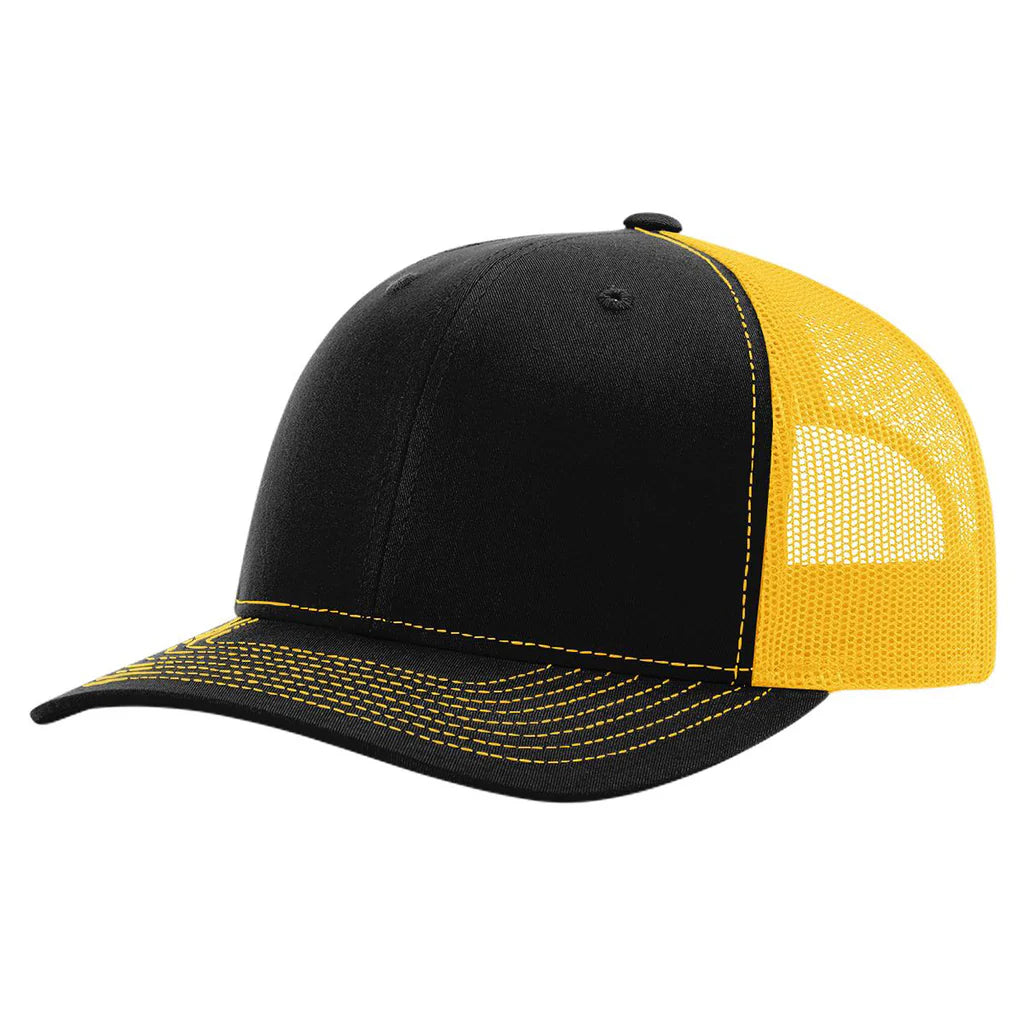 Richardson 112 Classic 6-Panel Trucker Hat – Black/Gold - Customized with Your Logo