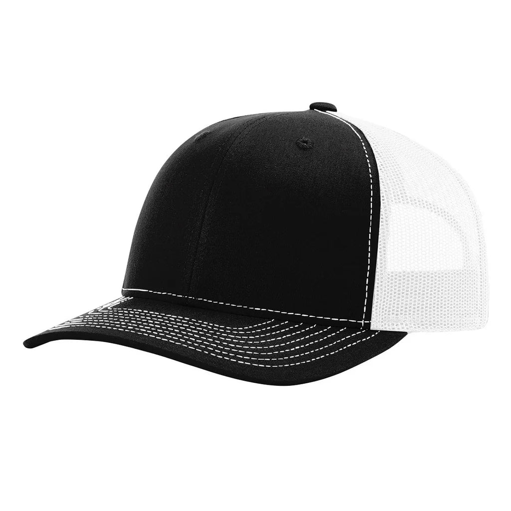 Richardson 112 Classic 6-Panel Trucker Hat – Black/White - Customized with Your Logo