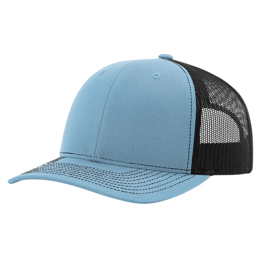 Richardson 112 Classic 6-Panel Trucker Hat –  Columbia Blue/Black - Customized with Your Logo