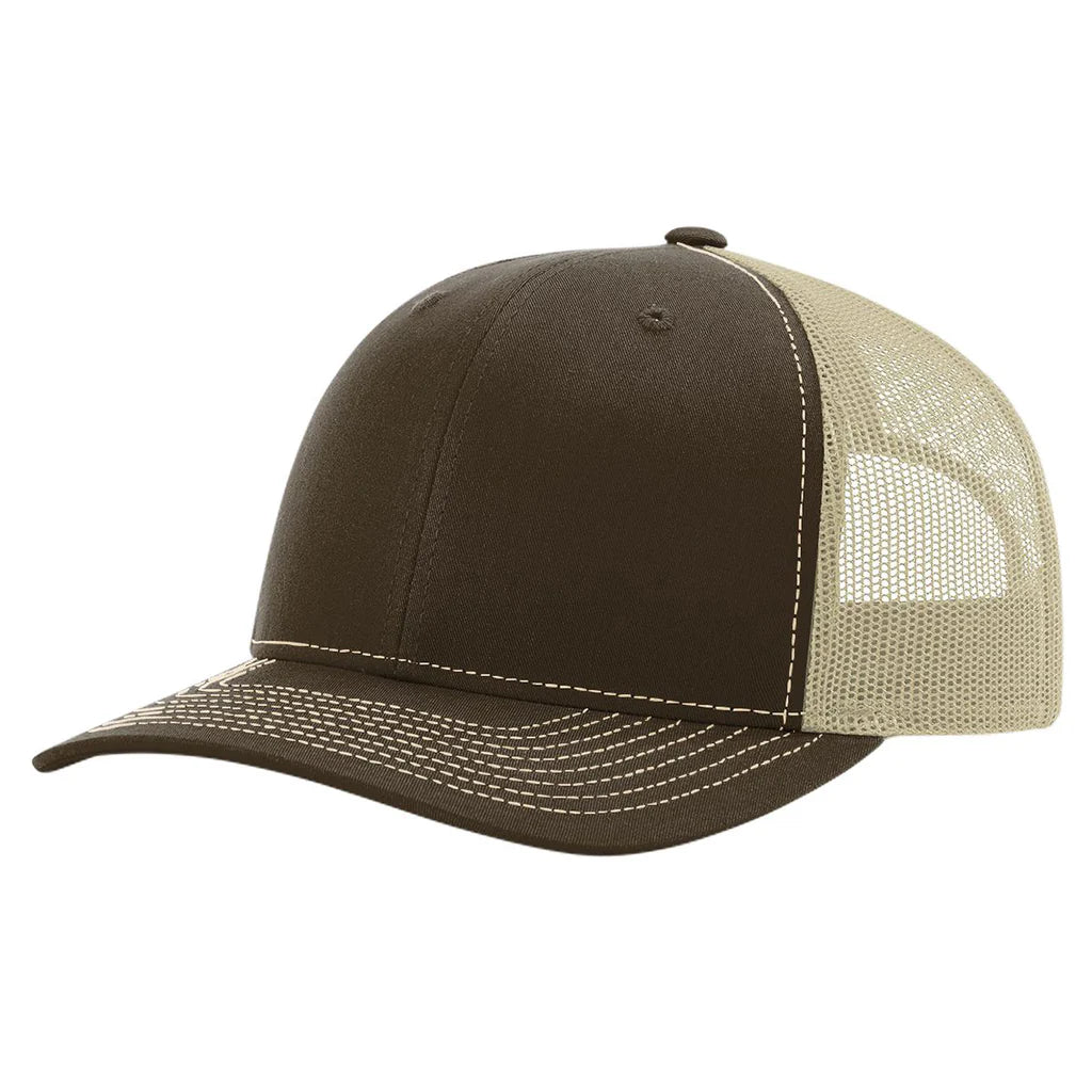 Richardson 112 Classic 6-Panel Trucker Hat –  Brown/Khaki - Customized with Your Logo