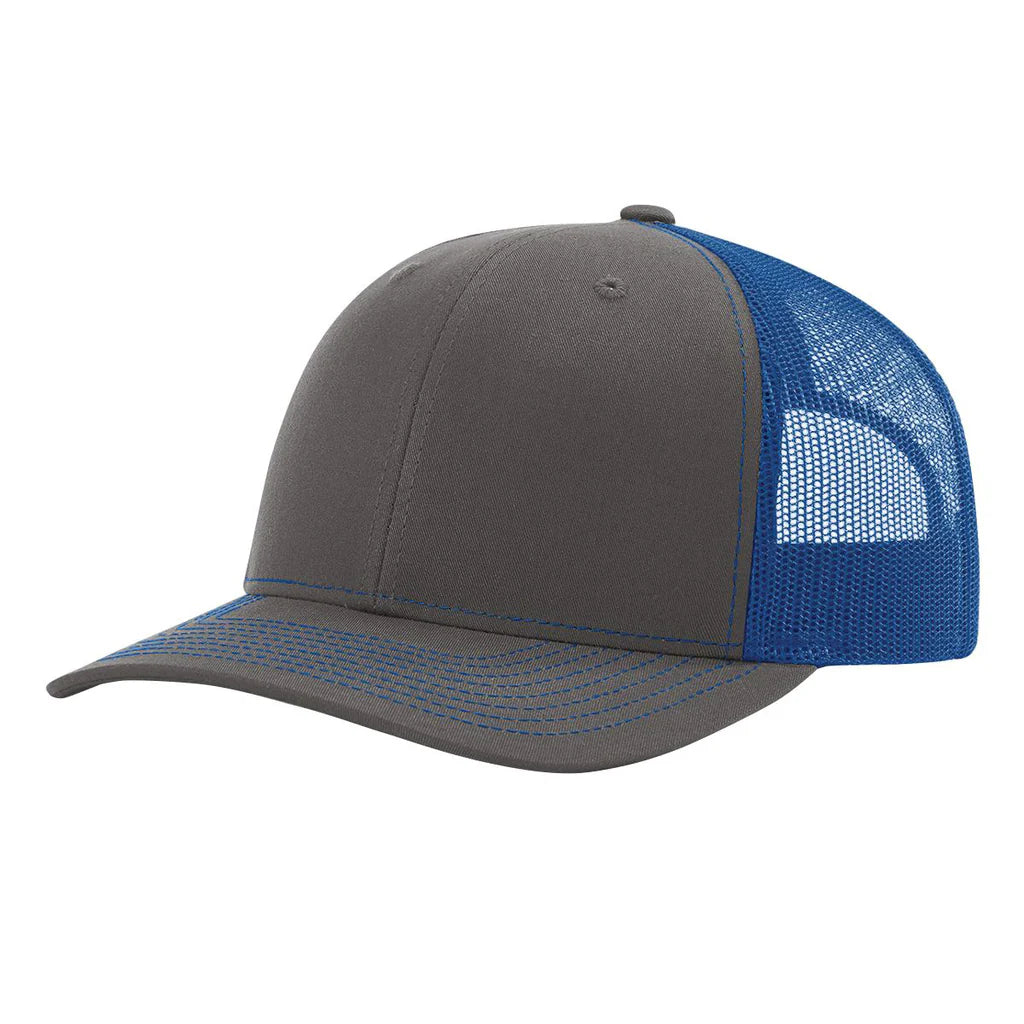 Richardson 112 Classic 6-Panel Trucker Hat –  Charcoal/Royal - Customized with Your Logo