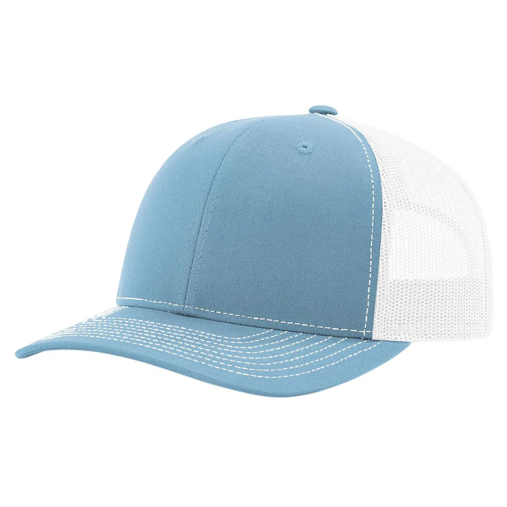 Richardson 112 Classic 6-Panel Trucker Hat –  Columbia Blue/White - Customized with Your Logo