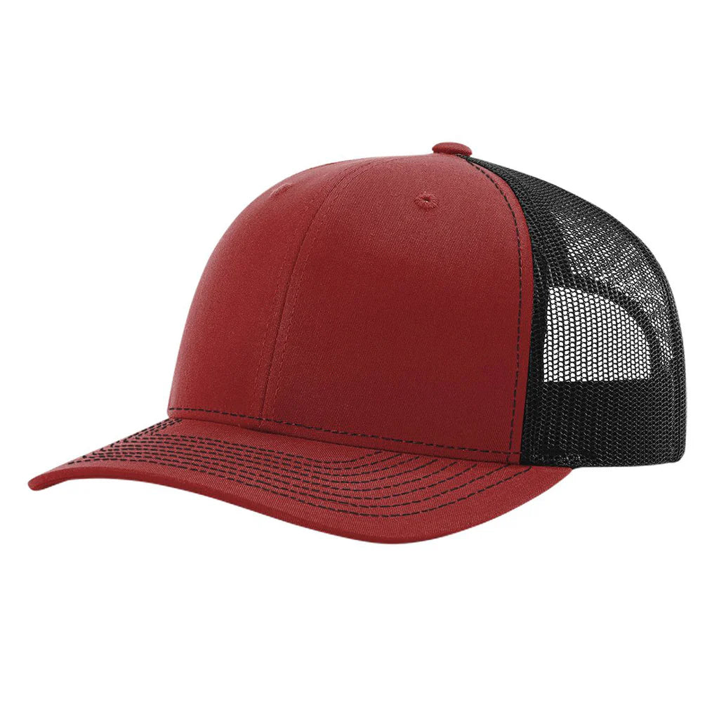 Richardson 112 Classic 6-Panel Trucker Hat –  Cardinal/Black - Customized with Your Logo