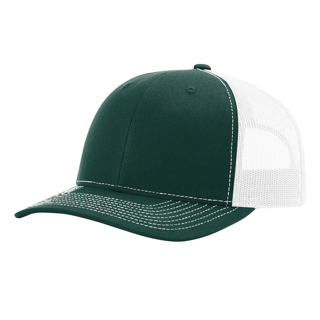 Richardson 112 Classic 6-Panel Trucker Hat –  Dark Green/White - Customized with Your Logo