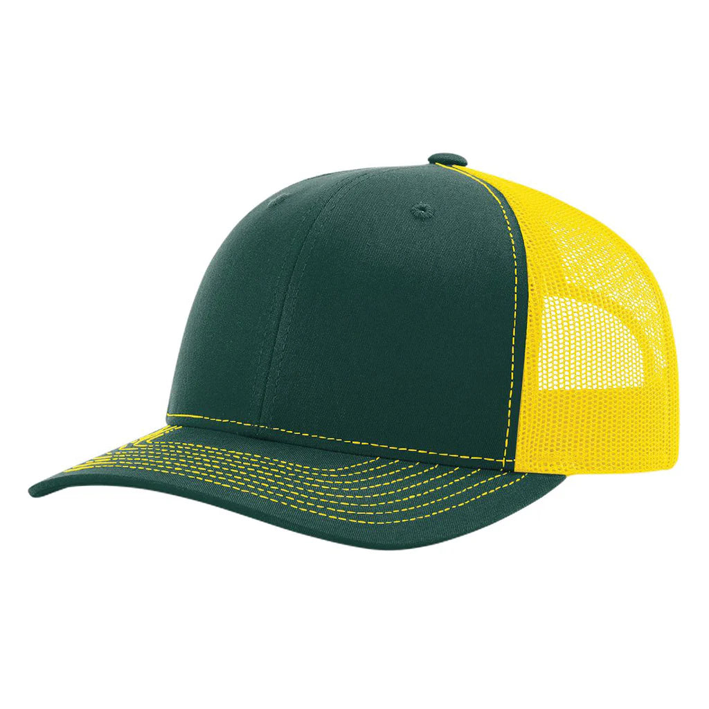 Richardson 112 Classic 6-Panel Trucker Hat –  Dark Green/Yellow - Customized with Your Logo
