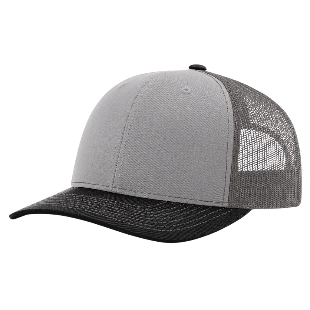 Richardson 112 Classic 6-Panel Trucker Hat –  Grey/Charcoal/Black - Customized with Your Logo