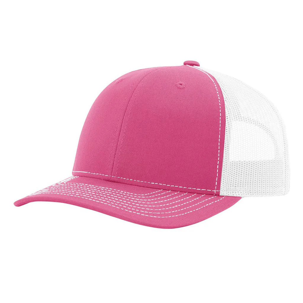 Richardson 112 Classic 6-Panel Trucker Hat – Hot Pink/White - Customized with Your Logo
