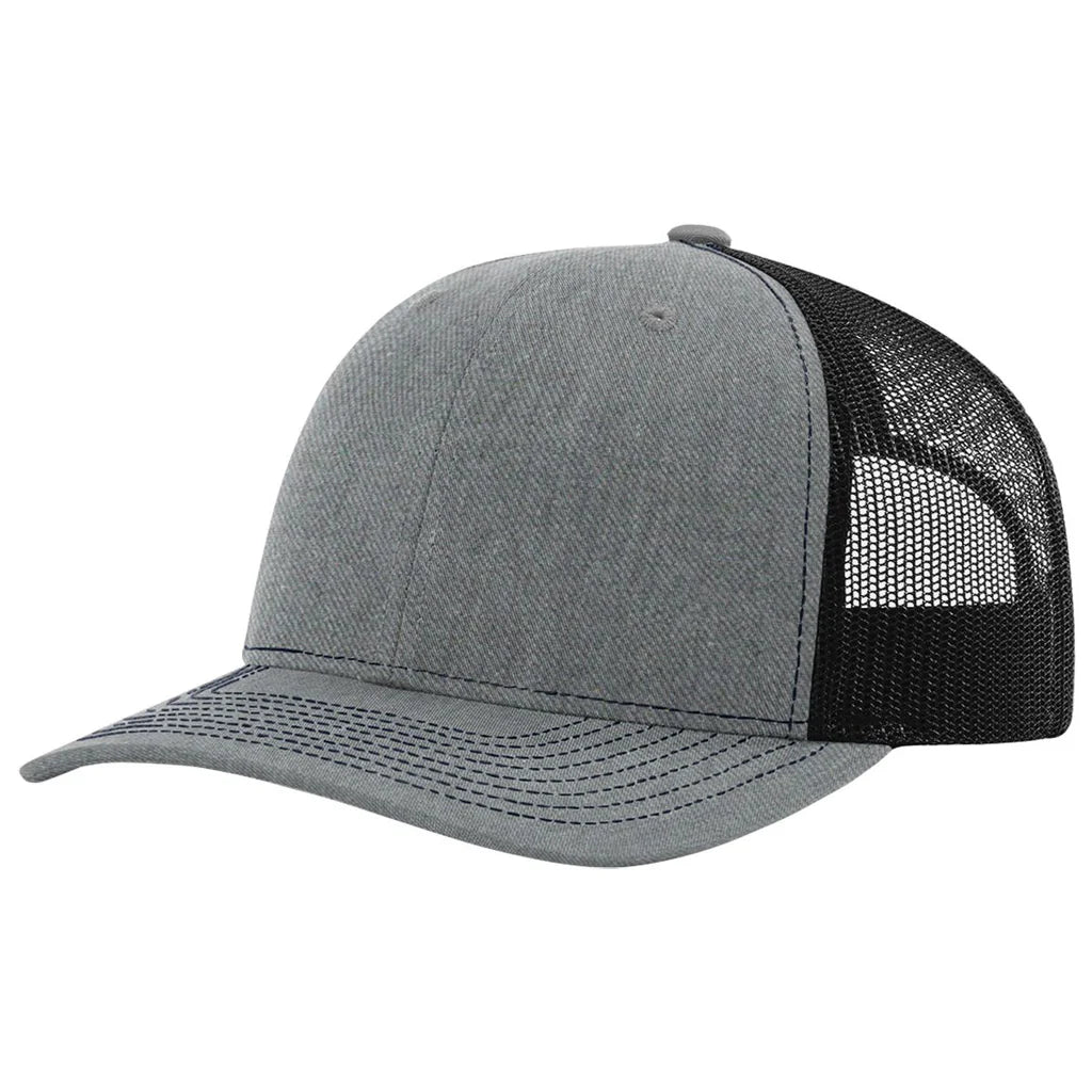 Richardson 112 Classic 6-Panel Trucker Hat –  Heather Grey/Black - Customized with Your Logo