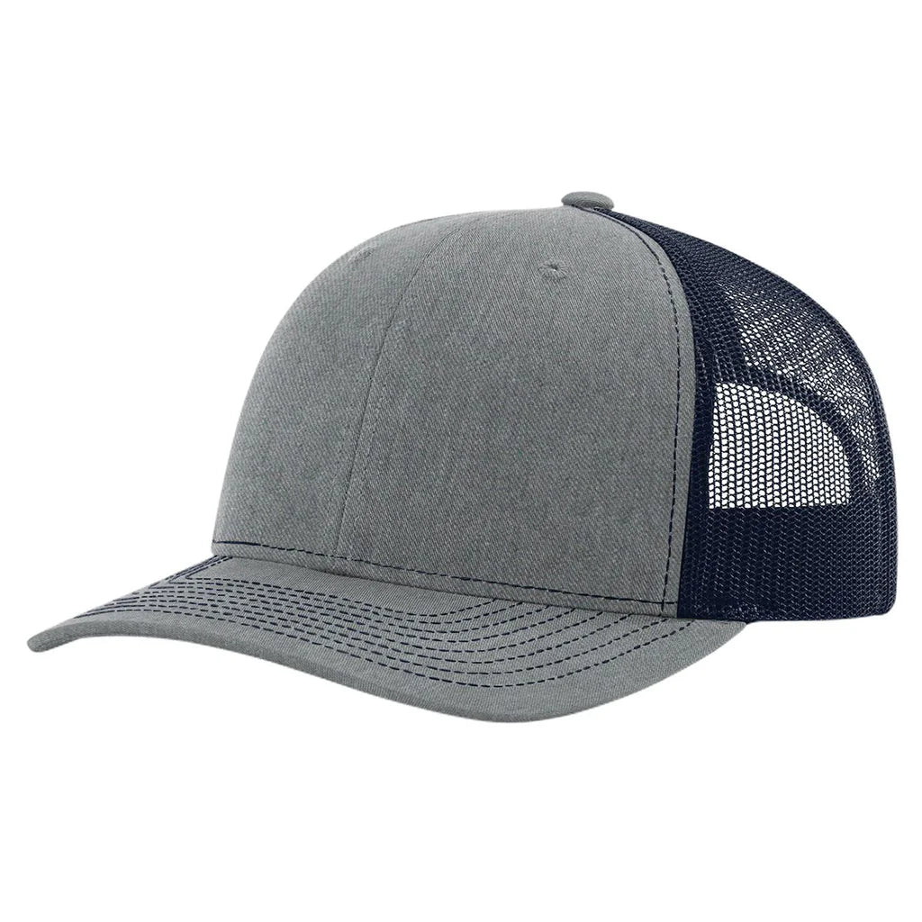 Richardson 112 Classic 6-Panel Trucker Hat – Heather Grey/Navy - Customized with Your Logo