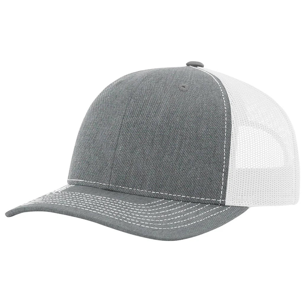 Richardson 112 Classic 6-Panel Trucker Hat – Heather Grey/White - Customized with Your Logo
