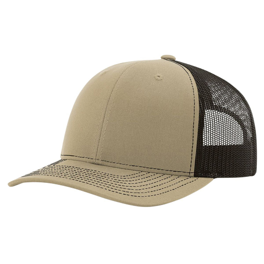 Richardson 112 Classic 6-Panel Trucker Hat – Khaki/Coffee - Customized with Your Logo