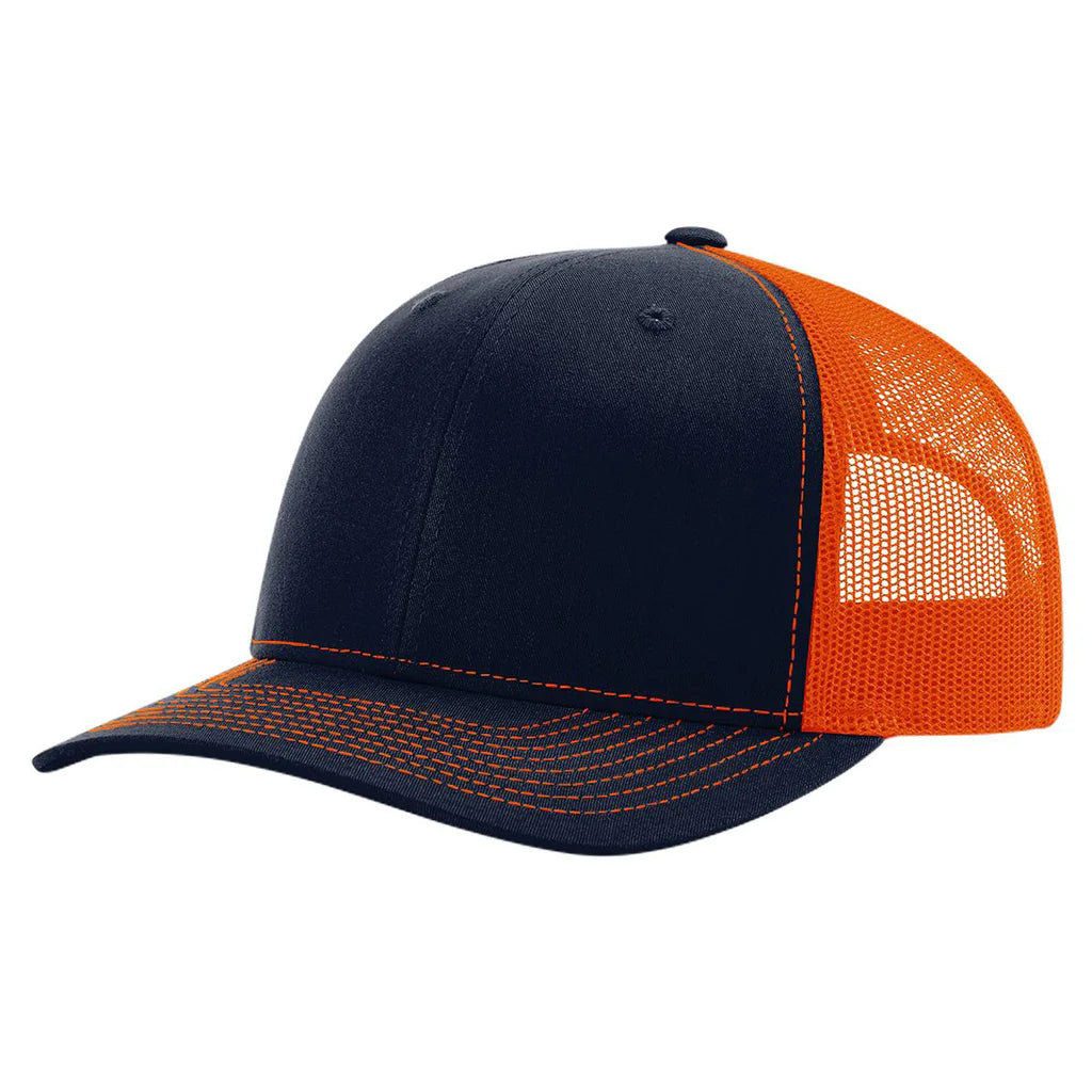 Richardson 112 Classic 6-Panel Trucker Hat –  Navy/Orange - Customized with Your Logo