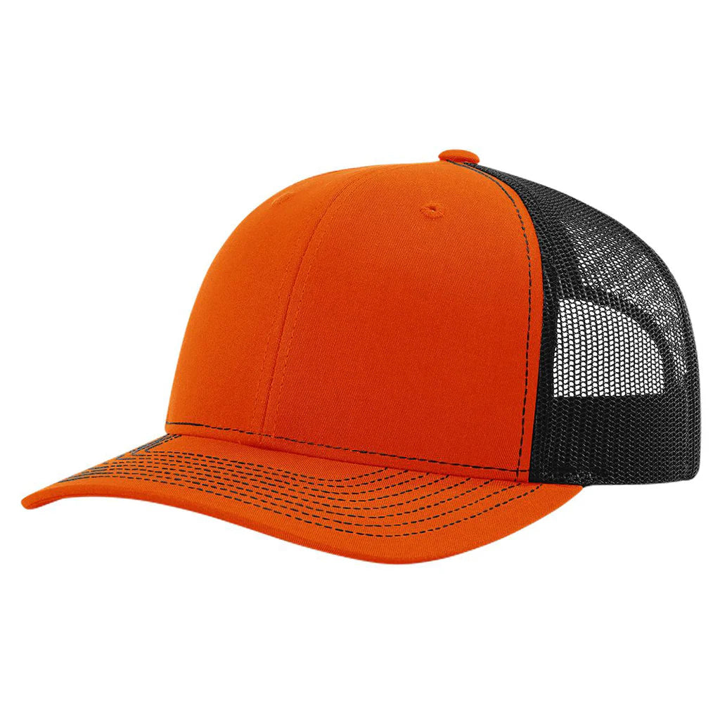 Richardson 112 Classic 6-Panel Trucker Hat –  Orange/Black - Customized with Your Logo