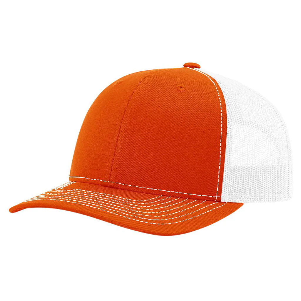 Richardson 112 Classic 6-Panel Trucker Hat – Orange/White - Customized with Your Logo