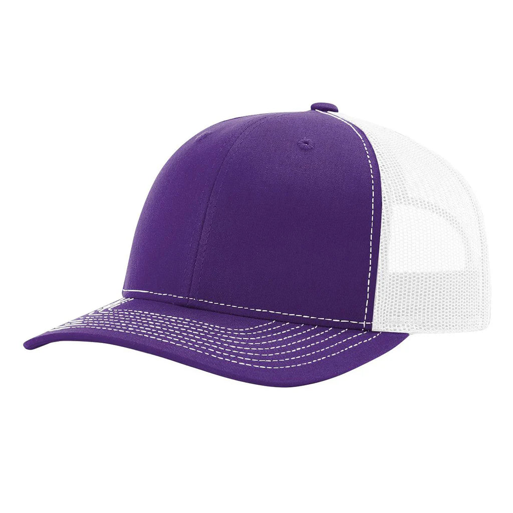 Richardson 112 Classic 6-Panel Trucker Hat –  Purple/White - Customized with Your Logo