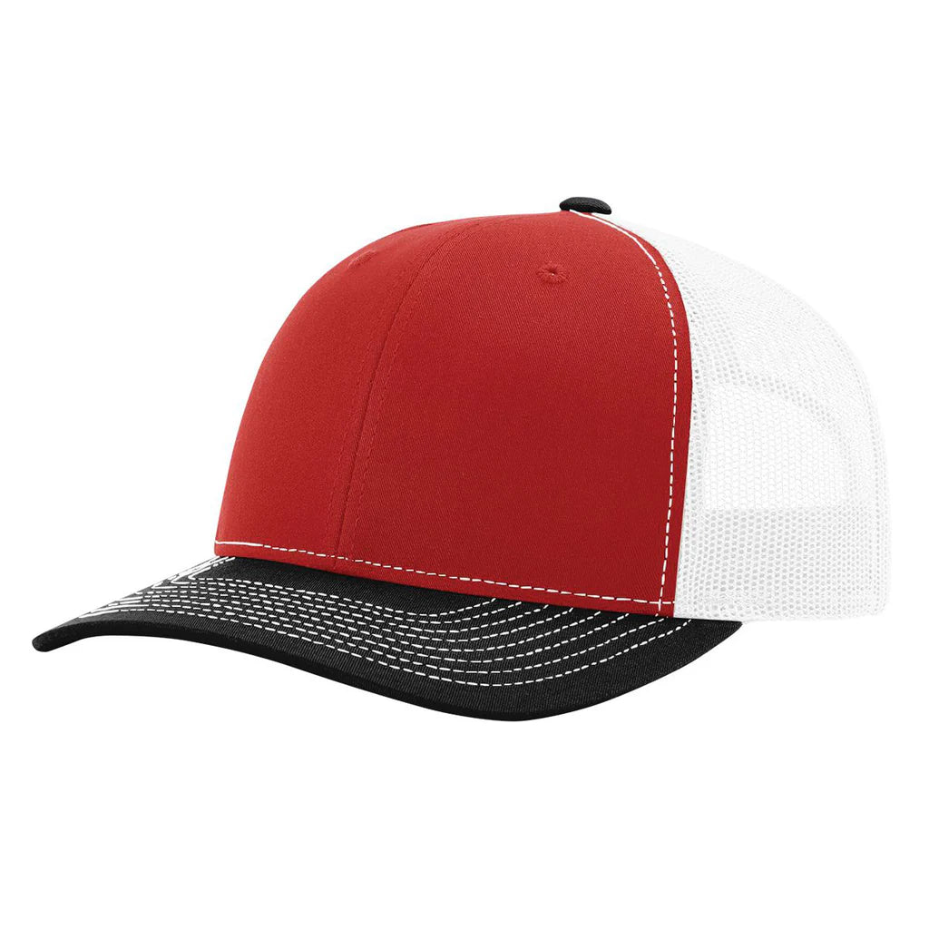 Richardson 112 Classic 6-Panel Trucker Hat –  Red/White/Black - Customized with Your Logo