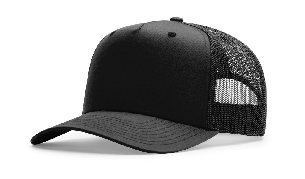 Richardson 112FPC Five Panel Champ Trucker Hat – Black - Customized with Your Logo