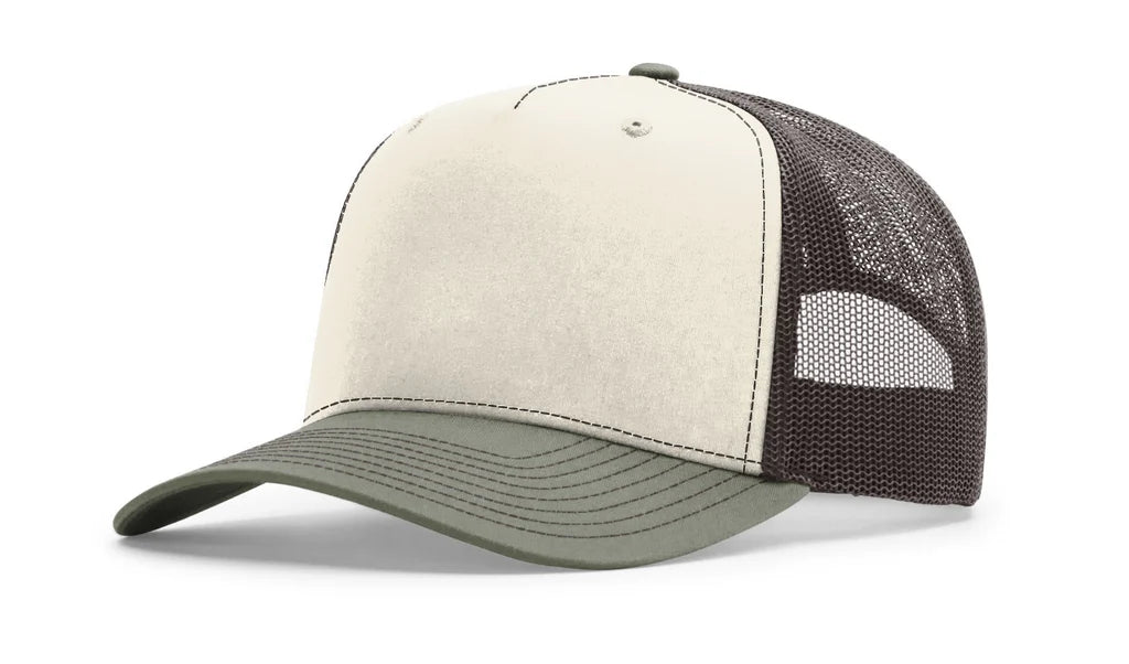 Richardson 112FPC Five Panel Champ Trucker Hat – Birch/Brown/Loden - Customized with Your Logo