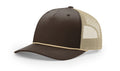 Richardson 112FPR Five Panel Rope Hat – Brown/Khaki/Khaki - Customized with Your Logo