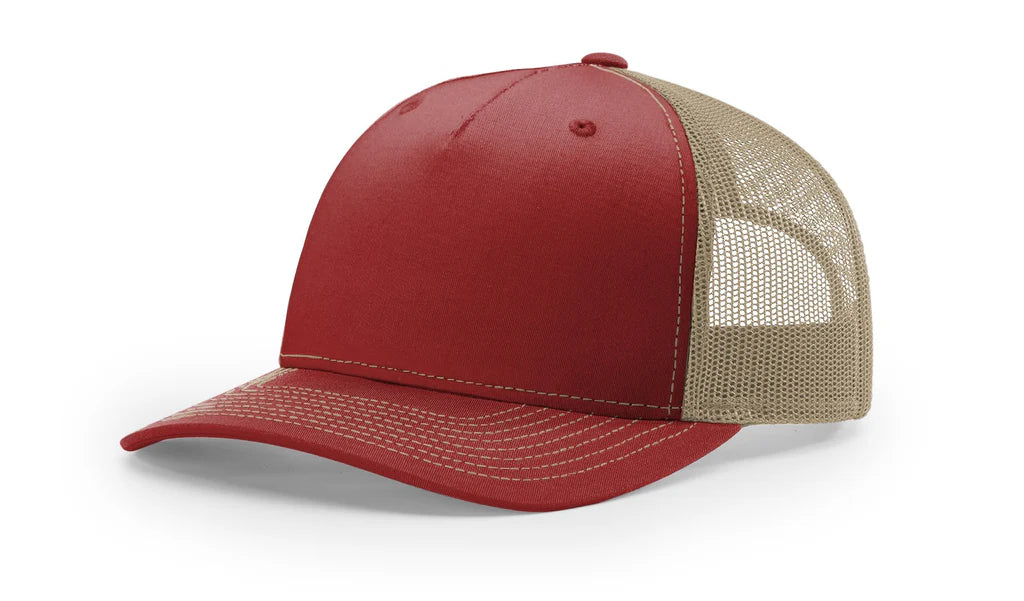 Richardson 112 FP  5-Panel Trucker Hat –  Cardinal/Tan - Customized with Your Logo