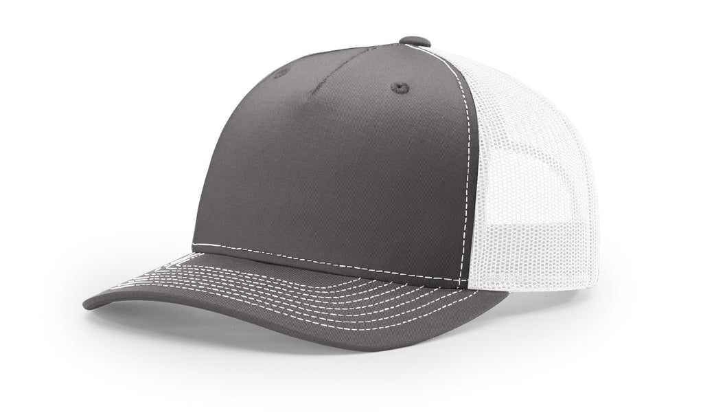 Richardson 112 FP  5-Panel Trucker Hat –  Charcoal/White - Customized with Your Logo