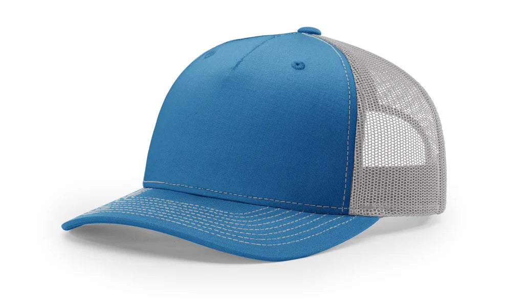 Richardson 112 FP  5-Panel Trucker Hat –  Cobalt Blue/Grey - Customized with Your Logo
