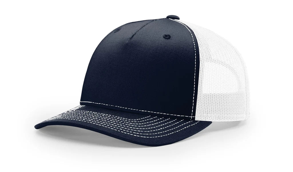 Richardson 112 FP  5-Panel Trucker Hat –  Navy/White - Customized with Your Logo