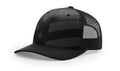 Richardson 112 PFP  5-Panel Trucker Hat – Black/Tonal Stars and Stripes - Customized with Your Logo