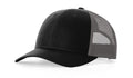 Richardson 115 Low Profile Trucker Hat –  Black/Charcoal - Customized with Your Logo
