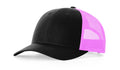 Richardson 115 Low Profile Trucker Hat –  Black/Neon Pink - Customized with Your Logo