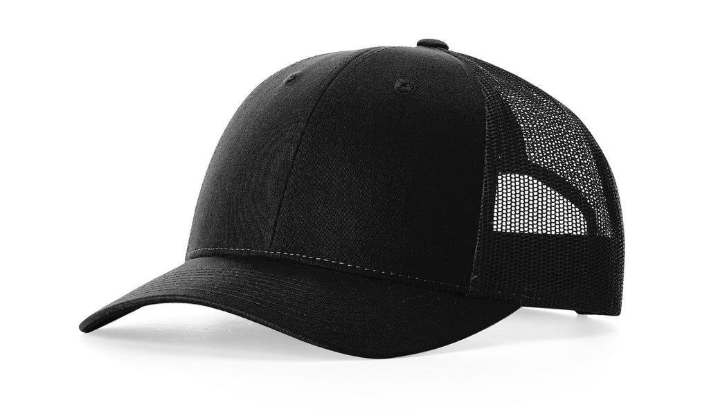 Richardson 115 Low Profile Trucker Hat –  Black - Customized with Your Logo